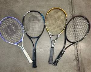 Lot of 4 Tennis Racquets HEAD Prince Wilson Assorted Models