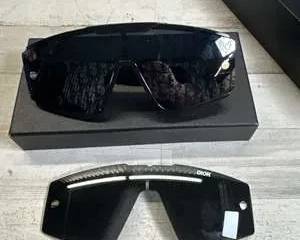 Christian Dior Shield Visor Sunglasses Black Wraparound Designer Eyewear not verified