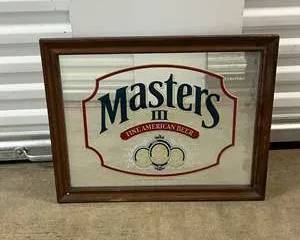 Masters III Fine American Beer Advertising Mirror Sign Framed Breweriana