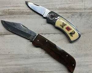 Folding Pocket Knives Japan Lockback & Confederate Flag Handle Knife Lot