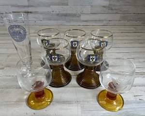 Vintage Mixed Beer Glass Lot Coors Golden Colorado Goblets & Snifter Glasses