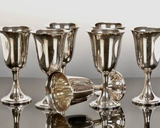 SOLID STERLING SILVER WATER GOBLETS