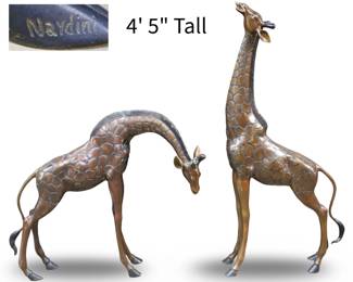 MARIO NARDINI BRONZE GIRAFFE SCULPTURES