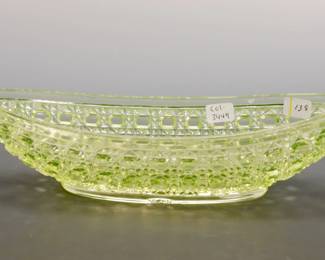 DAISY BUTTON URANIUM GLASS DISH