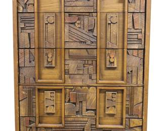 LANE PUEBLO GEOMETRIC BRUTALIST HIBOY DRESSER