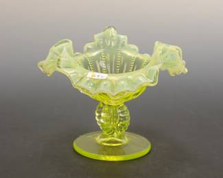 NORTHWOOD URANIUM GLASS COMPOTE