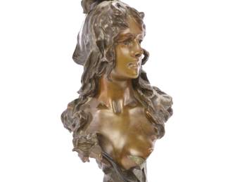 ALPHONSE-HENRI NELSON ART NOUVEAU BRONZE-25"