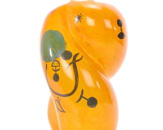 MIRO-STYLE EGLOMISE REVERSE PAINTED MODERNIST VASE