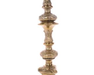 ORNATE BRASS ALTAR CANDLESTICK