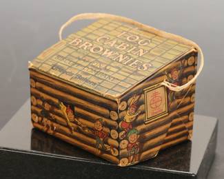 PALMER COX BROWNIES LOG CABIN BROWNIES ADVERTISING CONTAINER