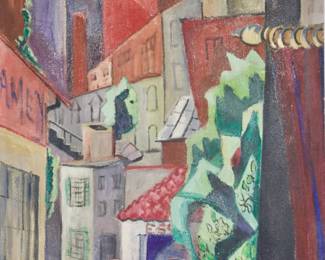 Jean Lanigan Cubsim Oil Painting