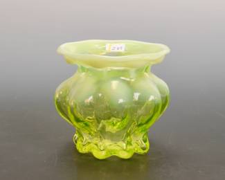 OPALESCENT URANIUM GLASS VASE