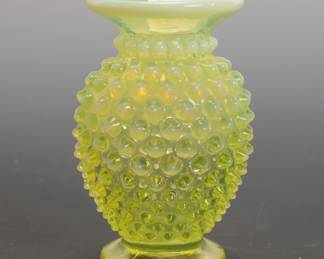 FENTON HOBNAIL URANIUM GLASS VASE #2