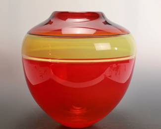 SONJA BLOMDAHL ART GLASS VASE- 13"