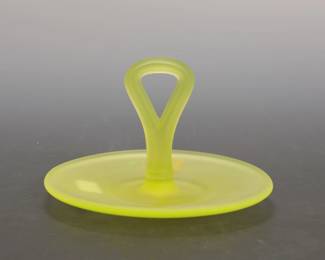 URANIUM GLASS PETIT FOUR SERVER