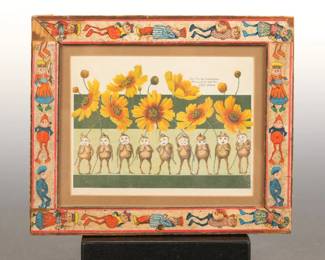 PALMER COX BROWNIES FRAME W. TOM THUMB COREOPSIS AD