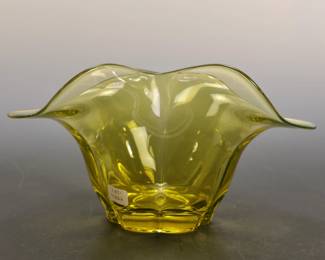 URANIUM GLASS MODERNIST LARGE BOWL