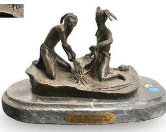 FREDERIC REMINGTON Smoke Signal BRONZE SCULPTURE
