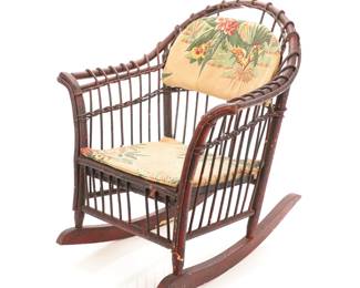CHILDS WICKER ROCKING CHAIR- ORIGINAL PAINT
