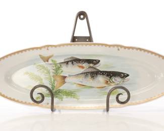 French Antique Painted Fish Plate