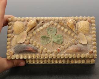 VICTORIAN SHELL ART TRINKET BOX