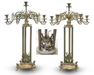 REGENCY CANDELABRAS W/ SERAPHIM OVER 3 FT TALL