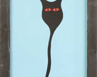 CRAIG MILDREXLER- GLOW IN THE DARK CAT PAINTING