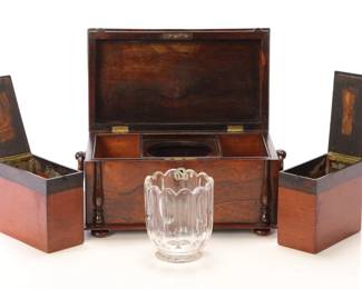 ENGLISH REGENCY ROSEWOOD TEA CADDY