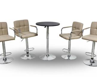 Post-Modern cocktail table and four chairs