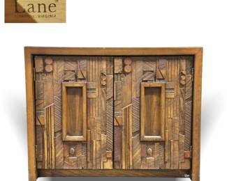 LANE PUEBLO GEOMETRIC BRUTALIST NIGHTSTAND