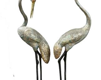 GEORGE MANCINI BRONZE CRANE FOUNTAINS