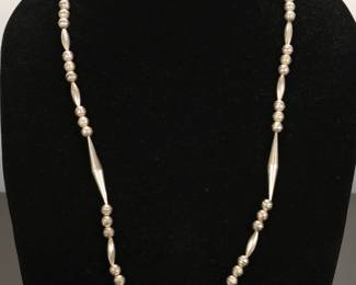 STERLING SILVER BENCH BEADS NECKLACE