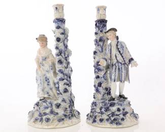 SITZENDORF OLD PARIS PORCELAIN CANDLESTICKS