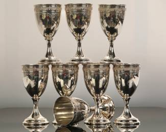 SOLID STERLING SILVER WATER GOBLETS