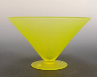 SATIN URANIUM GLASS VASE/BOWL
