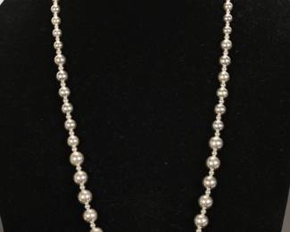 STERLING SILVER BENCH BEADS NECKLACE