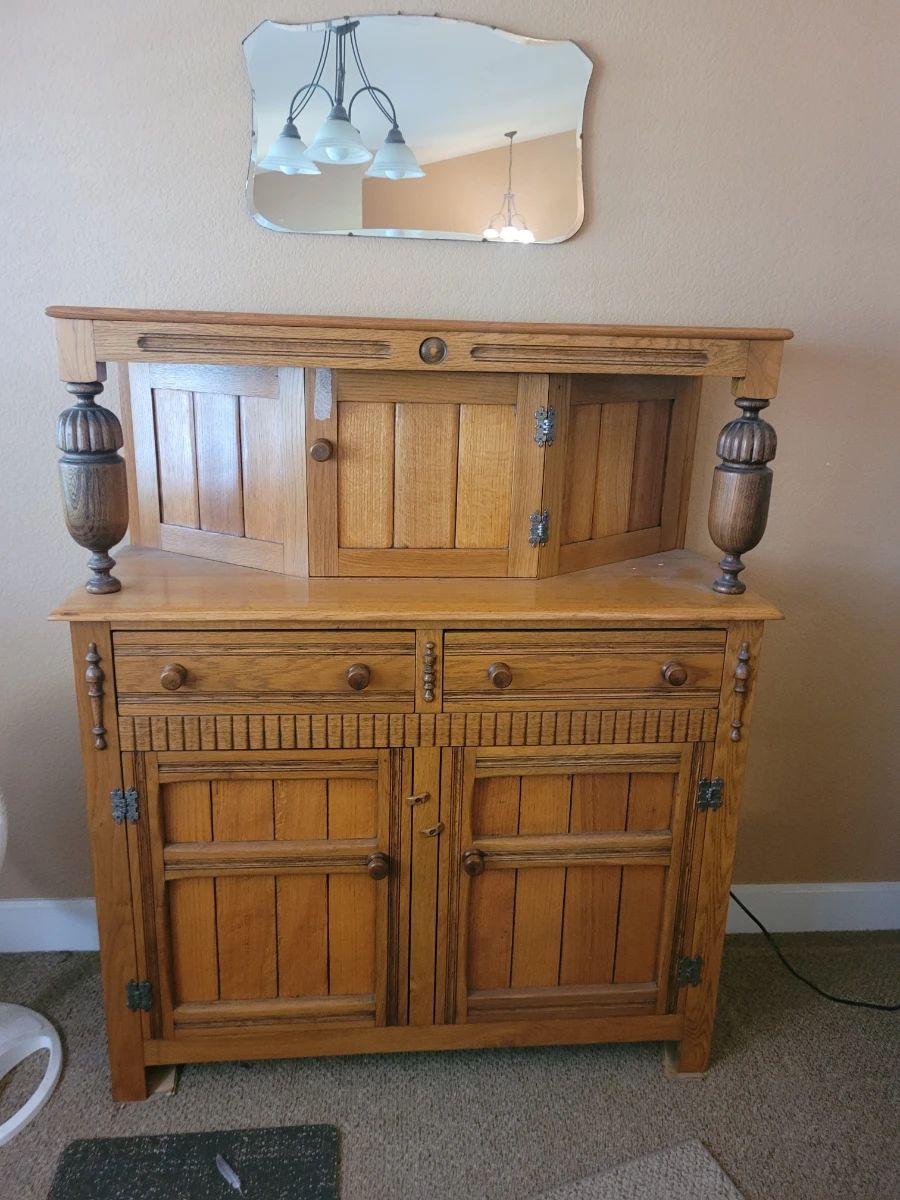 Antique Oak Court Cupboard