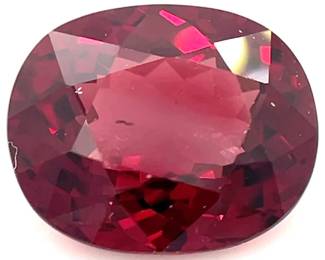 2.52 Carat Madagascar Purplish-Red Rhodolite Garnet; Oval Faceted Cut