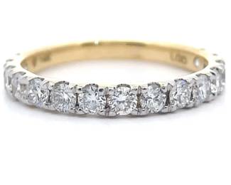 1 Carat Diamond Semi-Eternity Ring in 14k Yellow Gold