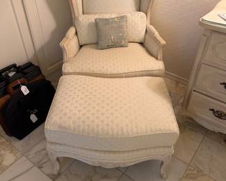 Wing chair with ottoman