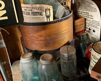 FRUIT JARS, TOBACCO ITEMS AND MORE