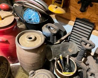 POTTERY, CAST IRON AND OTHERS