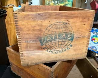 ATLAS WOODEN BOX AND OTHERS