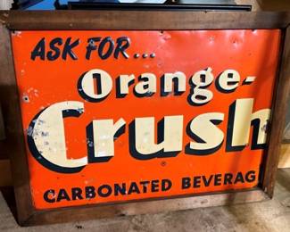 EMBOSSED ORANGE CRUSH SIGN, 25.5x18