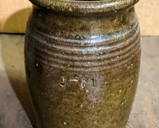 MARKED J-M POTTERY JAR