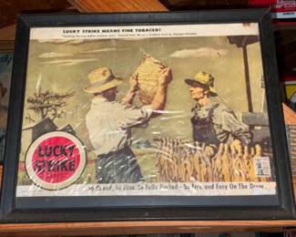 15X12 LUCKY STRIKE FRAMED AD