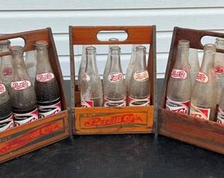 WOODEN CARRIERS AND BOTTLES
