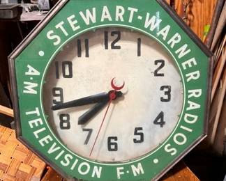18IN. STEWART WARNER TV STORE CLOCK