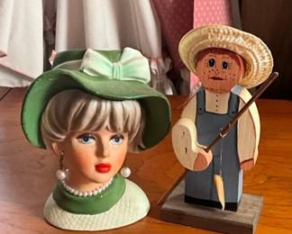 HEAD VASE AND FIGURES