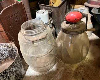 CHURNS AND GLASS JARS